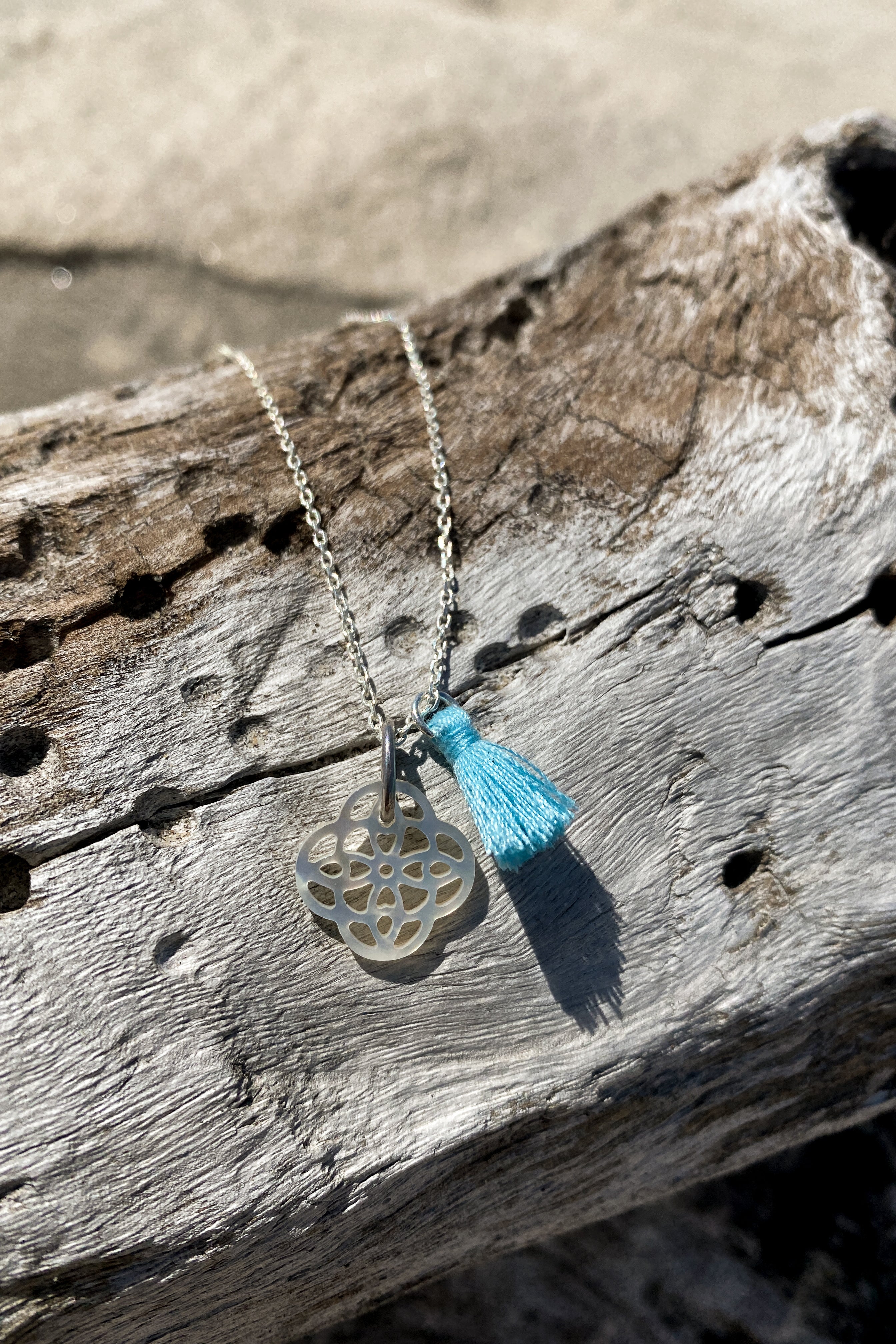 Mosaic tassel necklace