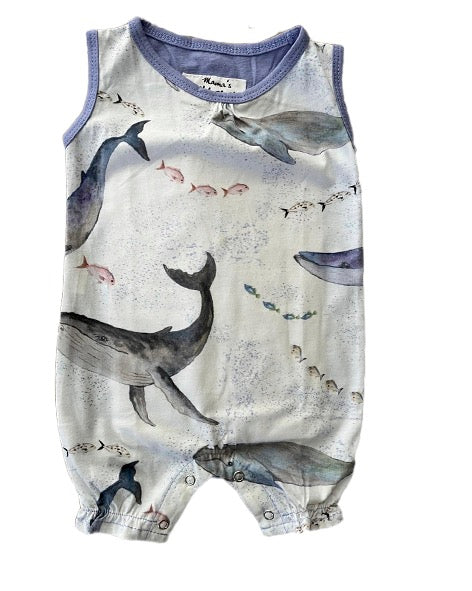 Kingdom of the Whales baby romper