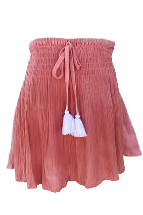 Coral tie-dye swing skirt